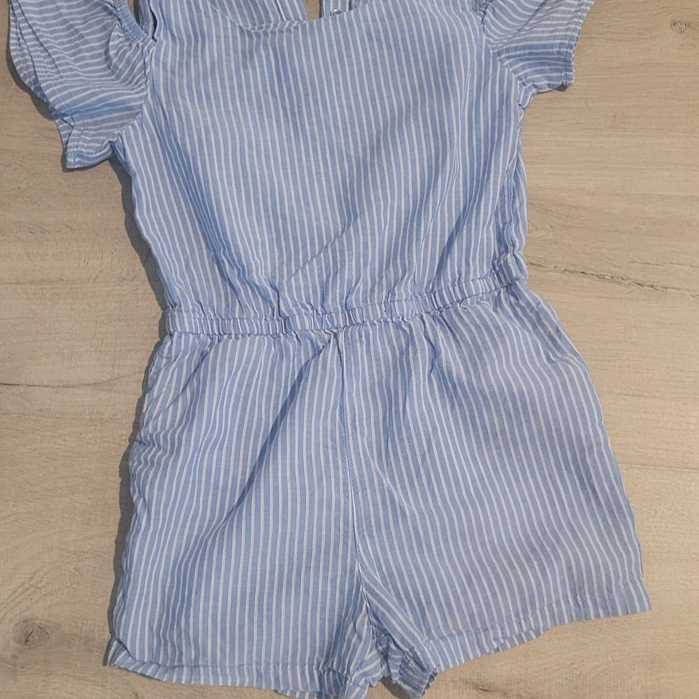 H&M Light Blue Striped Kids Romper